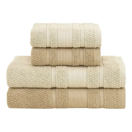 Jogo De Toalhas Buddemeyer Bella Extra Soft Banho 4 Bege/marrom Lisa