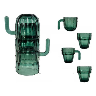Pack De 4 Tazas Café Diseño Cactus Set 4 Taza Pack De 4 Tazas Café Diseño Cactus Set 4 Taza