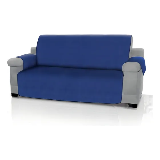 Forro Protector Reversible para Sofá 3 Puestos Azul y Gris Energy Plus