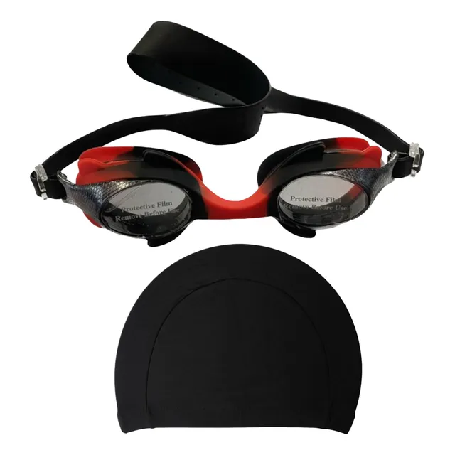 Lente Natacion Silicona De Niño + Gorra Piscina Lycra