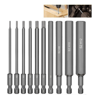 Conjunto De 10 Brocas De Cabeça Hexagonal De Aço S2 Premium Conjunto De 10 Brocas De Cabeça Hexagonal De Aço S2 Premium