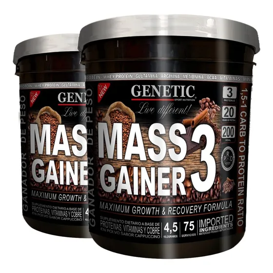 150 Días Mass Gainer Genetic Desarrollo Muscular Proteínas
