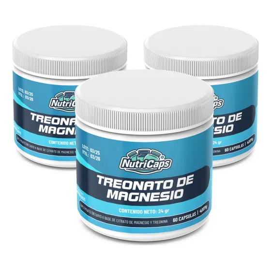 Pack X3 Treonato De Magnesio - Suplementos Nutricaps