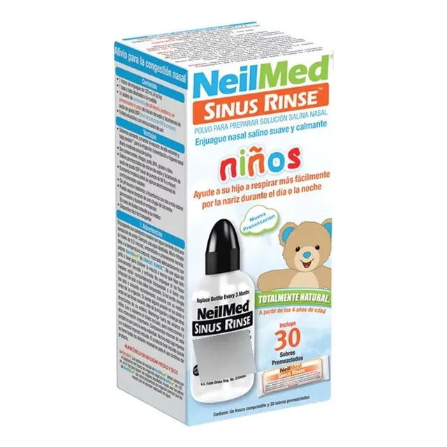 Sinus Rinse Kit Pediátrico 30 Sobres + Botella Aplicador