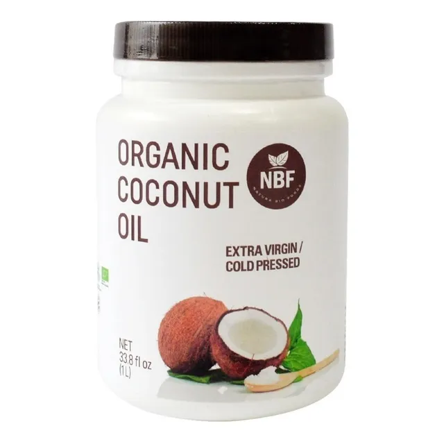 Nbf Aceite De Coco Orgánico Extra Virgen 1 Litro Prensado En Frio 100% Natural