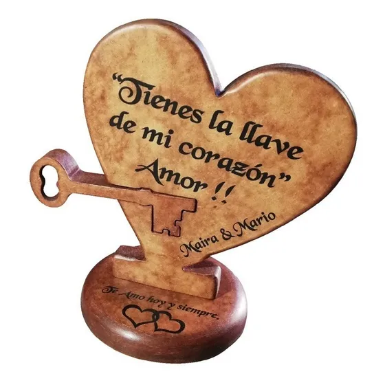 Regalo Corazon   Novios De Madera ,san Valentin
