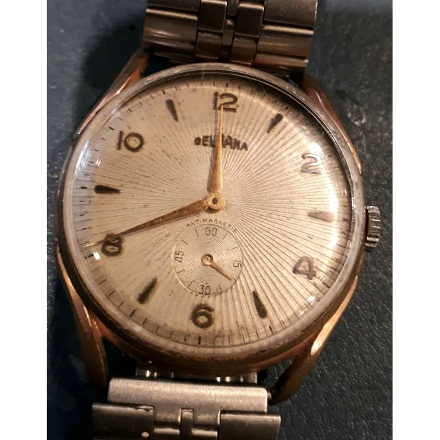 Antiguo Reloj Pulsera Hombre  Delbana Oro Plaque 39 Mm