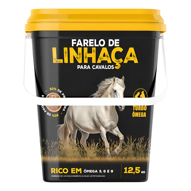 Farelo De Linhaça Para Cavalos - Balde 12,5 Kg - Turbo Omega