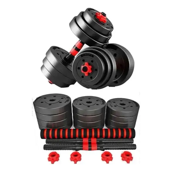 Kit De Pesas Mancuernas Barras 40kg 88lb Gym Fit