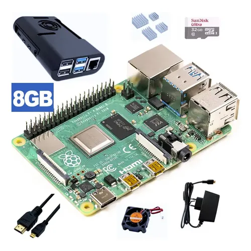 Placa Raspberry Pi 4 Modelo B 8GB RAM Wi-Fi Bluetooth 4K HDMI