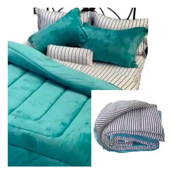Acolchado 2 Plaza Piel De Durazno C/2 Funda Para Almohada
