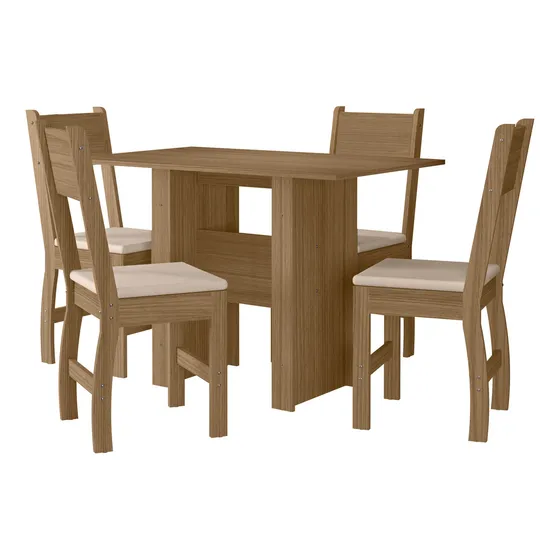 Conjunto Mesa Jantar Milano 4 Lugares Elegante Luxo Moderno Para Sala E Cozinha Retangular Área Gourmet