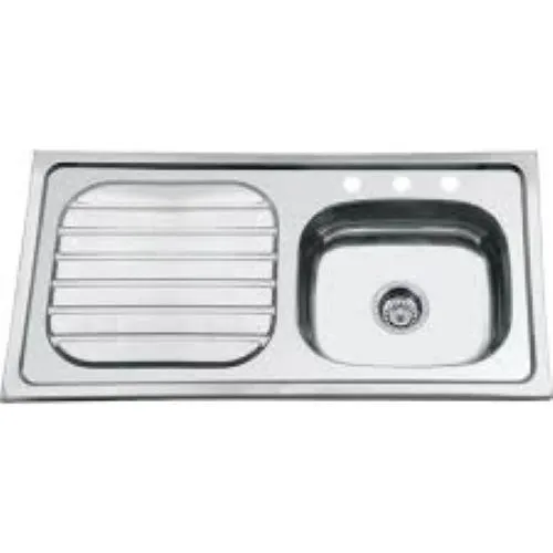 Fregadero 100x50cm Sobreponer Ponchera Derecha Satinado