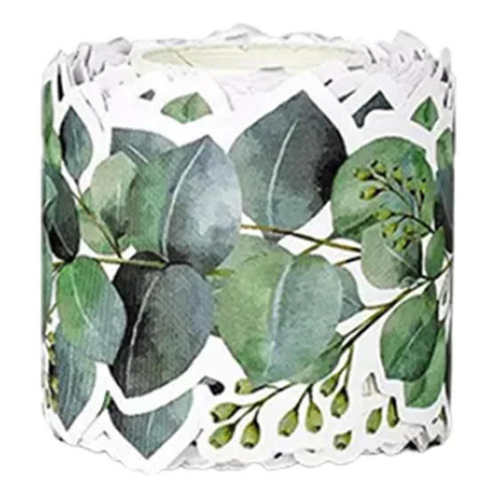 De Borde Troquelado De Eucalipto Para Pared, 7,6 Cm X 15 M