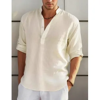 Yf Camiseta De Manga Larga De Lino De Color Liso For Hombre Yf Camiseta De Manga Larga De Lino De Color Liso For Hombre