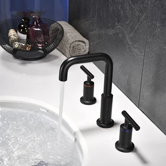 Omoons Grifo Mezclador Lavabo Baño Montado Cubierta Doble