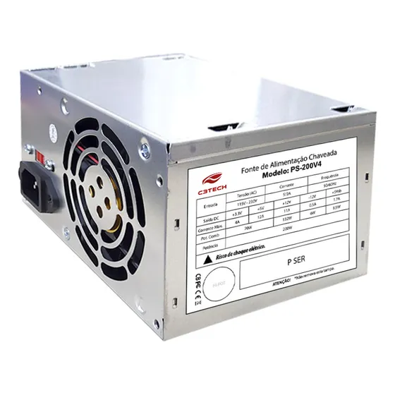 Fonte De Alimentação Para Pc C3tech C3plus Ps-200v4 200w 115 127/220V