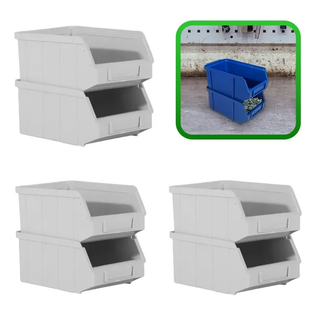 Kit 6 Caixa Gaveta Plastica Bin N3 Várias Cores Coloridas