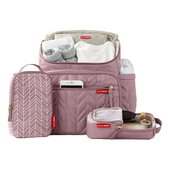 Mochila Bolso Maternal Skiphop Forma Negro Mvd Kids