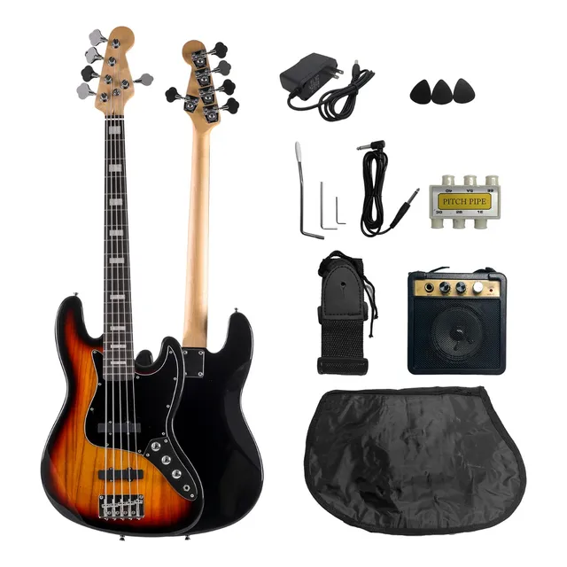Kit Bajo Eléctrico 5 Cuerdas  Amplificador Y Accesorios