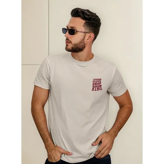 Camiseta Cristiana - Jesus Is King 100% Algodón Premium