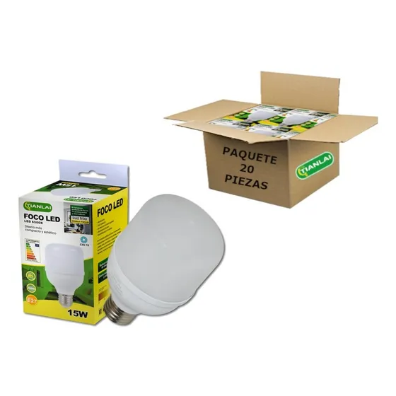 Foco Led Tipo Bala Cápsula Luz Blanca 15w Ahorrador Color de la luz Blanco frío