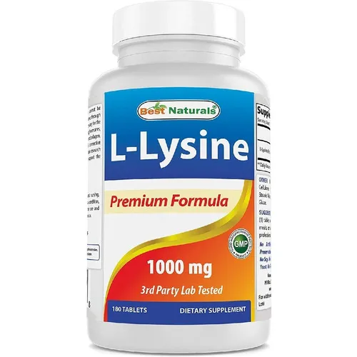 L-lisina 1000 Mg Best Naturals 180 Tabletas Sabor Neutro