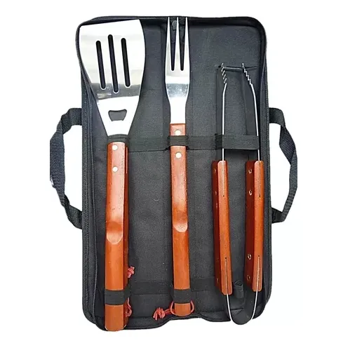 Juego Set Parrillero 3 Piezas Con Su Estuche Nuevo