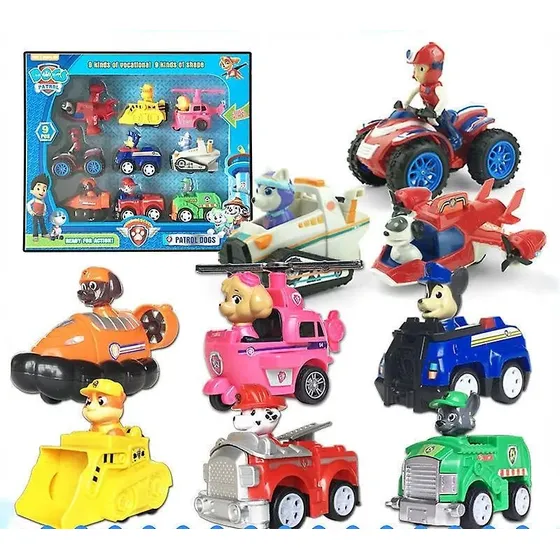 Paw Patrol Patrulla Canina Vehículos Friccion Muñecos Set X9