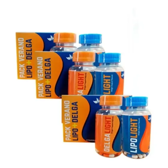 3 Pack Verano Lipo Light, Total 6 Frascos De 60 Cap C/u