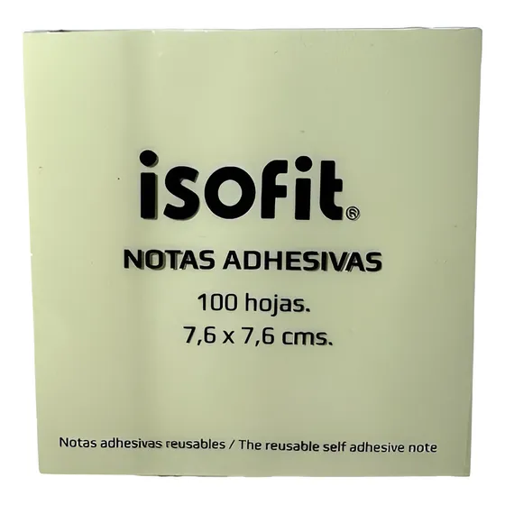 Notas Adhesivas 7,6x7,6cm 100 Hojas Isofit Color Caqui