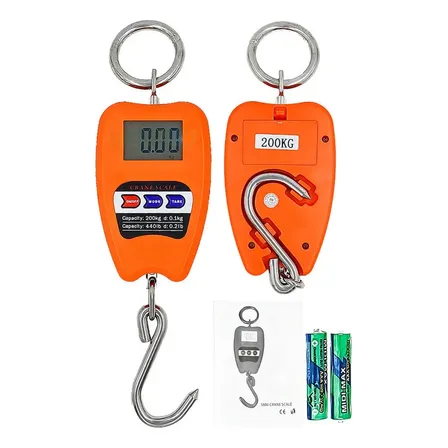 Balança Digital Suspensa Alta Precisão Bode 100 Para 200kg Laranja