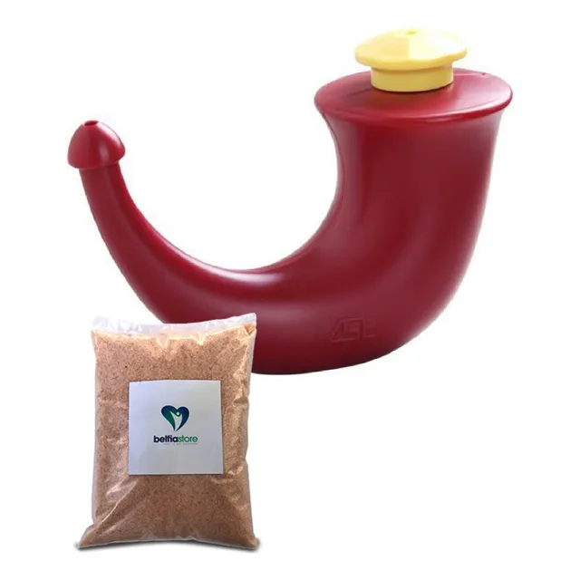 Higiene Limpieza Irrigador Nasal Lota Jala Neti Yoga Color Bordó