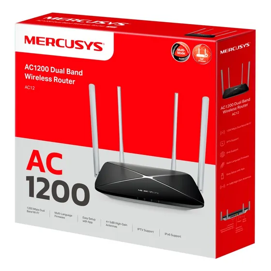 Router Wifi Doble Banda 4 Antenas Mercusys Ac12 