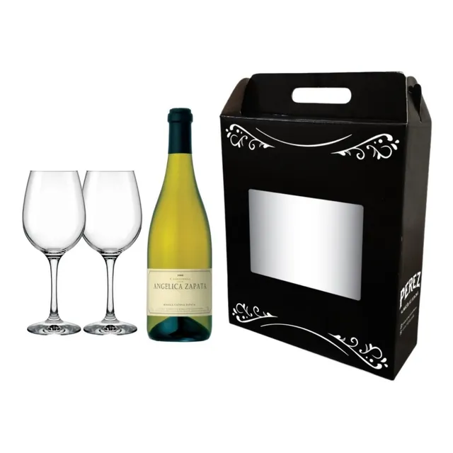 Vino Angelica Zapata Chardonnay Alta + Copas - Perez Tienda