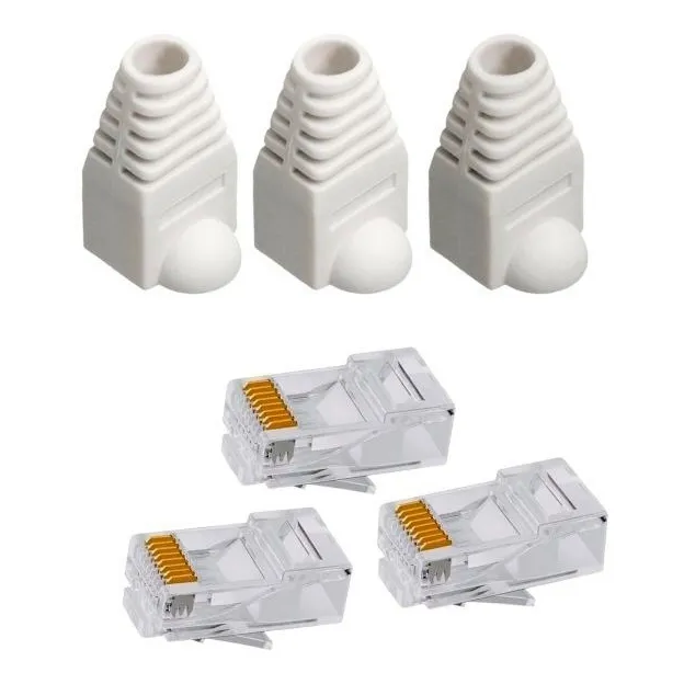 Plug Rj45 Cat 6 Paquete Por 100 Unidades+ 100 Botas