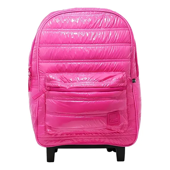 Mochila Influencer C/ Carro 17 PuLG 25lt Escolar Infantil Color Fucsia Diseño De La Tela Puffer