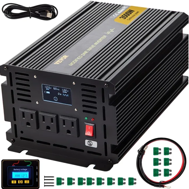 Inversor De Onda Sinusoidal  3500w Dc12v A Ac120v  Lcd