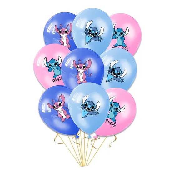 Set 12 Globos Latex Diferentes Diseños Infantiles 30 Cm 