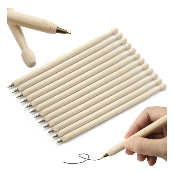 12 Boligrafo Madera Divertido Forma Palillo Tambor Musical