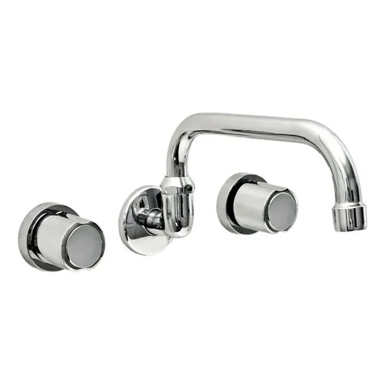 Grifo de cocina doble comando Aqualaf AQ7000 19003 cromo