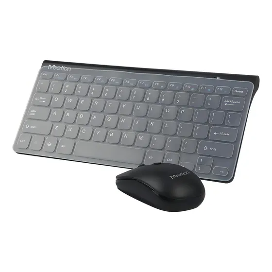 Combo Teclado Mouse Inalambrico Meetion Mini Chico Portátil Color Del Teclado Negro