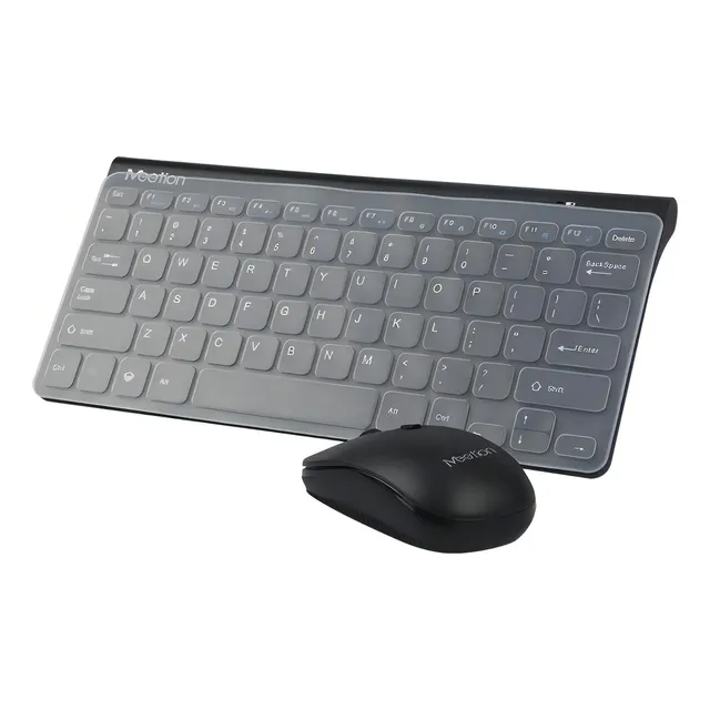 Combo Teclado Mouse Inalambrico Meetion Mini Chico Portátil Color Del Teclado Negro