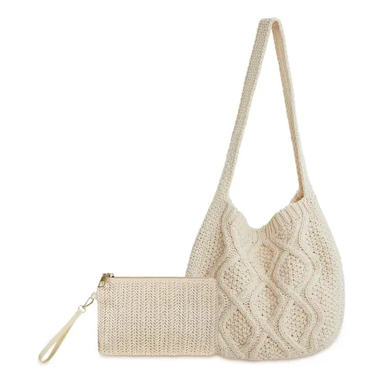 Bolso De Crochet Para Mujer Bolso De Mano De Crochet Con De