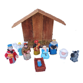 Pesebre 3d/artesanal Con 9 Figuras Decorativas Pesebre 3d/artesanal Con 9 Figuras Decorativas