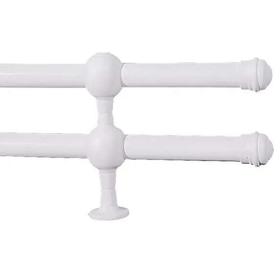 Kit Varão Duplo 2 Metros 19 Mm P/ Cortinas Diversas Cores