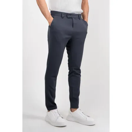 Calça Social Alfaiataria Masculina Malha Elastano Stretch