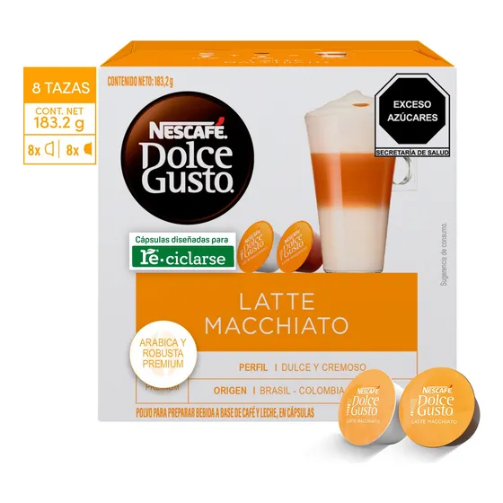 Caja 16 capsulas café Nescafé Dolce Gusto Latte Macchiato