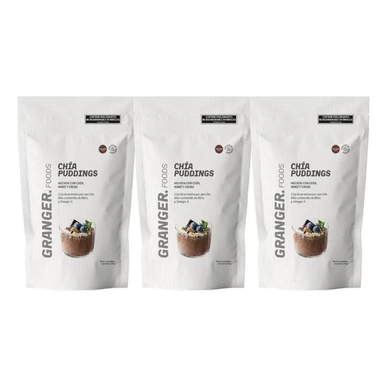 Granger Foods Chia Puddings Sabor Chocolate 300g X3