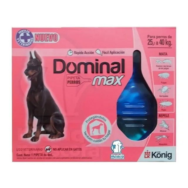 Pipeta Antipulgas Dominal Max Para Perros Entre 25 Y 40 Kg